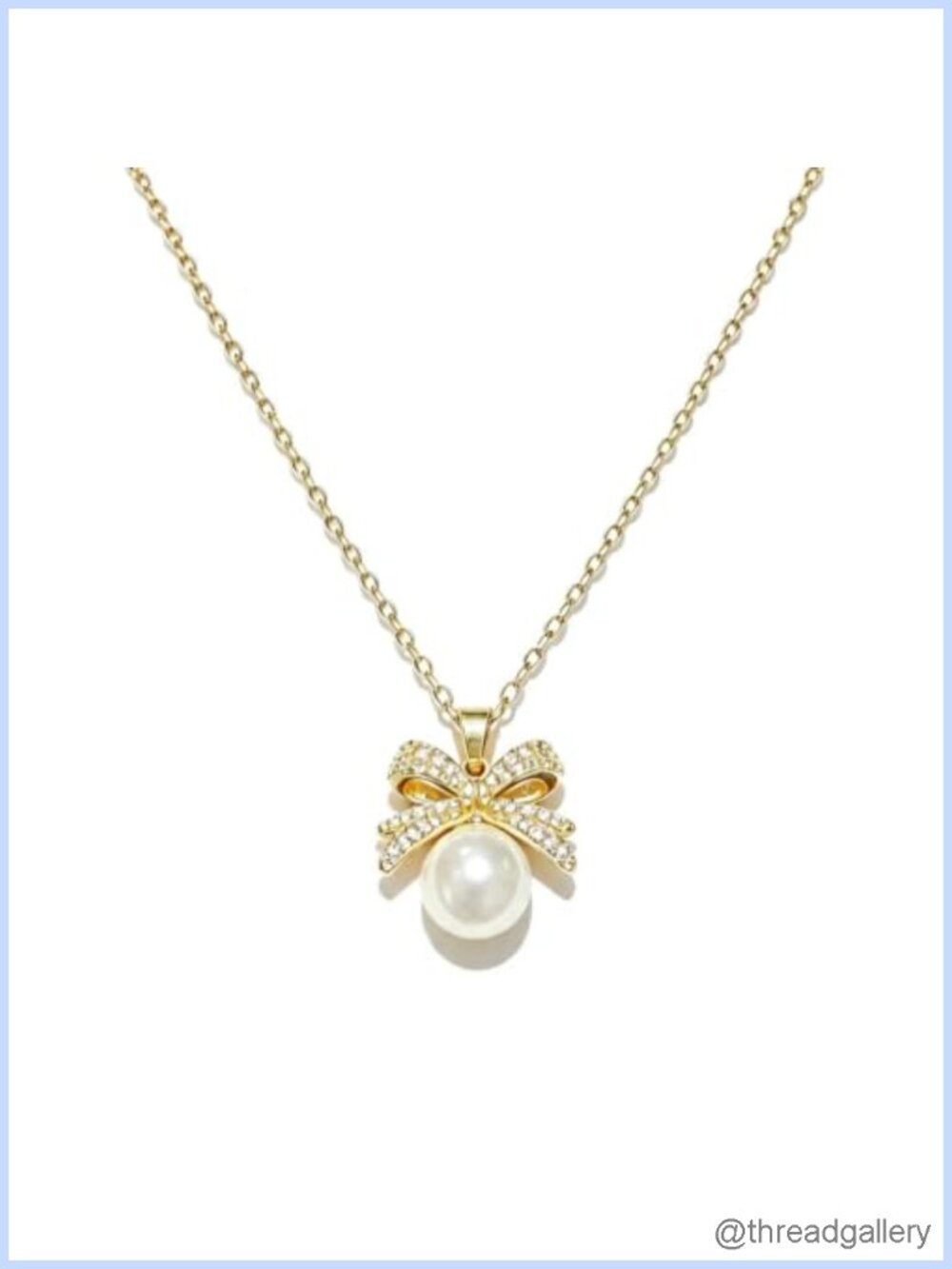 Bow Pearl Drop Necklace Women Adjustable Pendant Jewelry